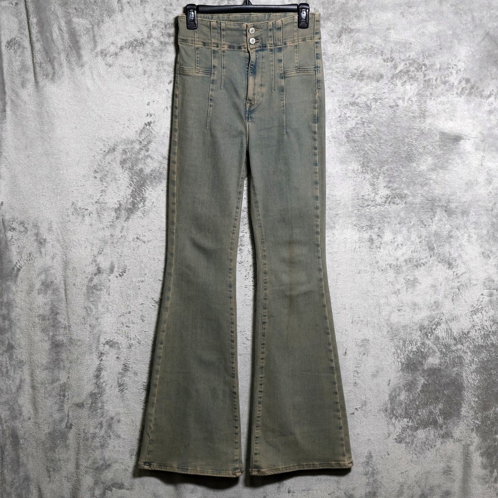 We The Free Flare Jeans Women 27x34 Blue Denim High Rise Stretch Bell Bottom